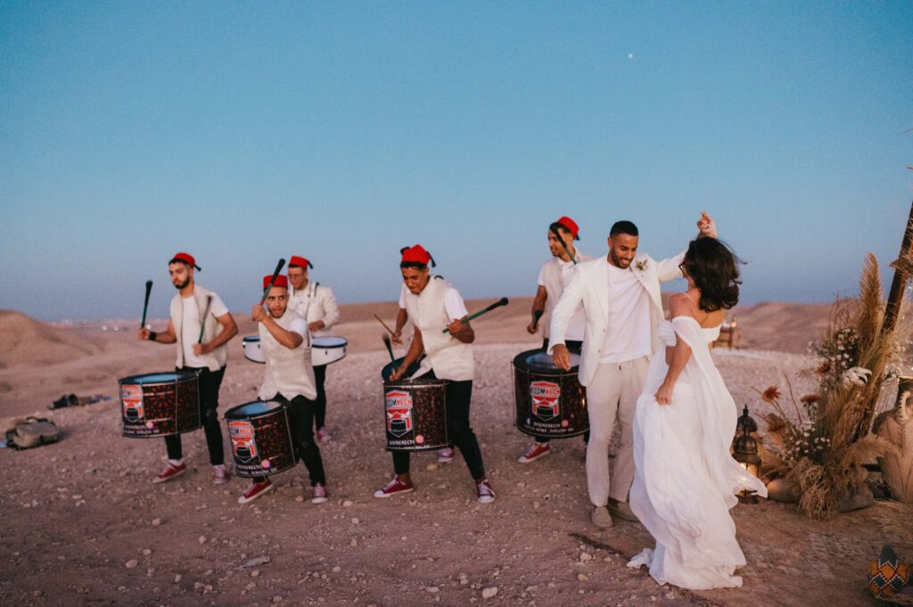 Morrocan drummers at Agafay wedding.