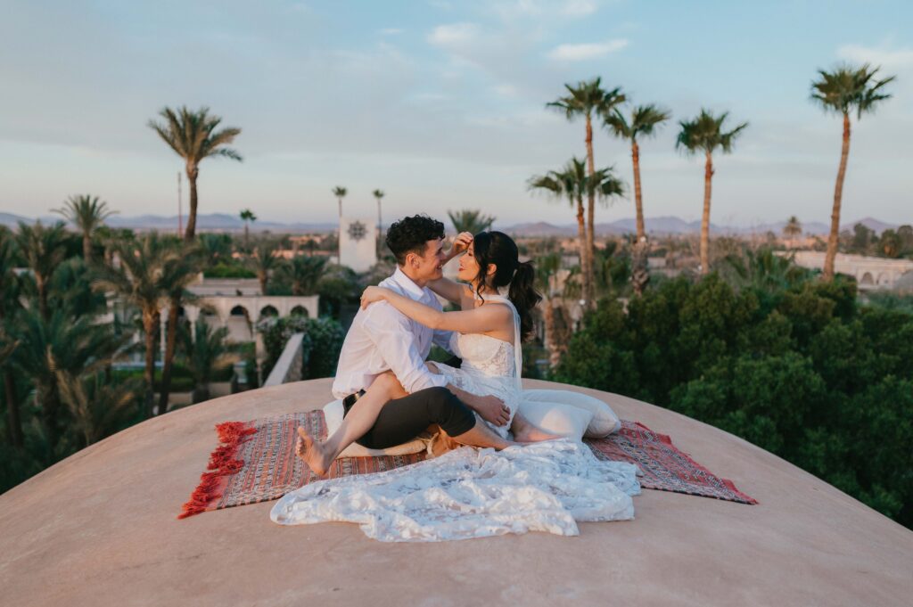 Destination wedding in Marrakech with Moira and James at Palais Namaskar. 